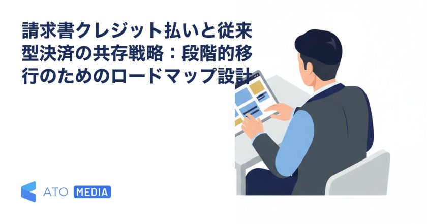 請求書クレジット払いと従来型決済の共存戦略：段階的移行のためのロードマップ設計を解説する記事のアイキャッチ